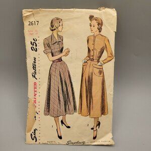 Simplicity 1948 Misses One Piece Dress Dart Fitted Bodice Pattern #2617 Size 16